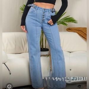 #112 belted waist jeans